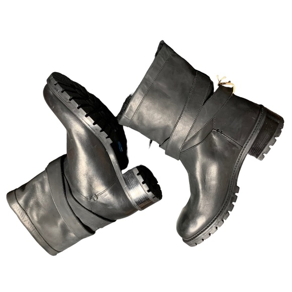 ROSS & SNOW Christina Ankle Boot Black Leather Shearling Lined Women’s Size 10 - Picture 5 of 12